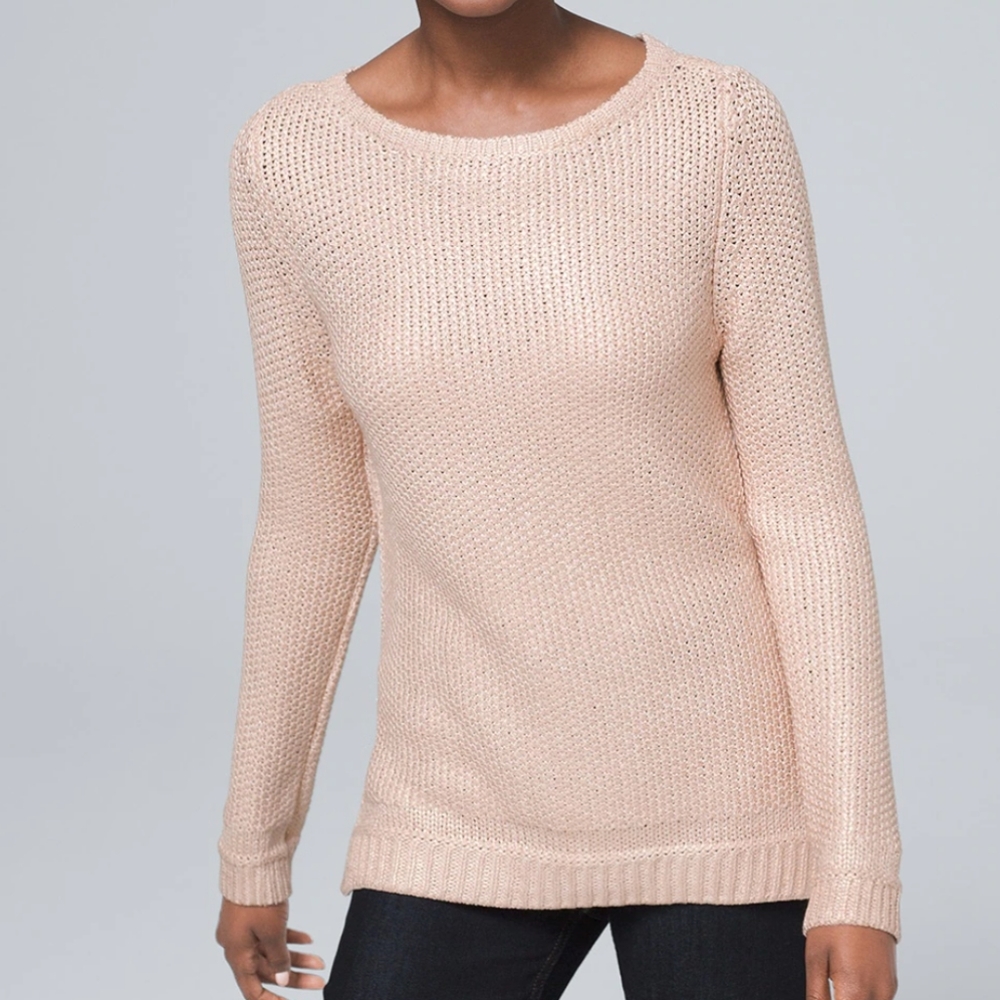 White House Black Market Blush Pink Knit Sweater